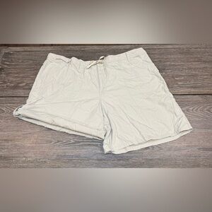 Faded Glory Cream Drawstring Shorts Sz(28W)